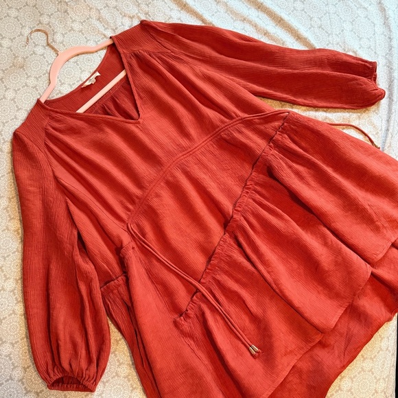 Entro Rust V-Neck Top Women's Medium - Picture 3 of 9